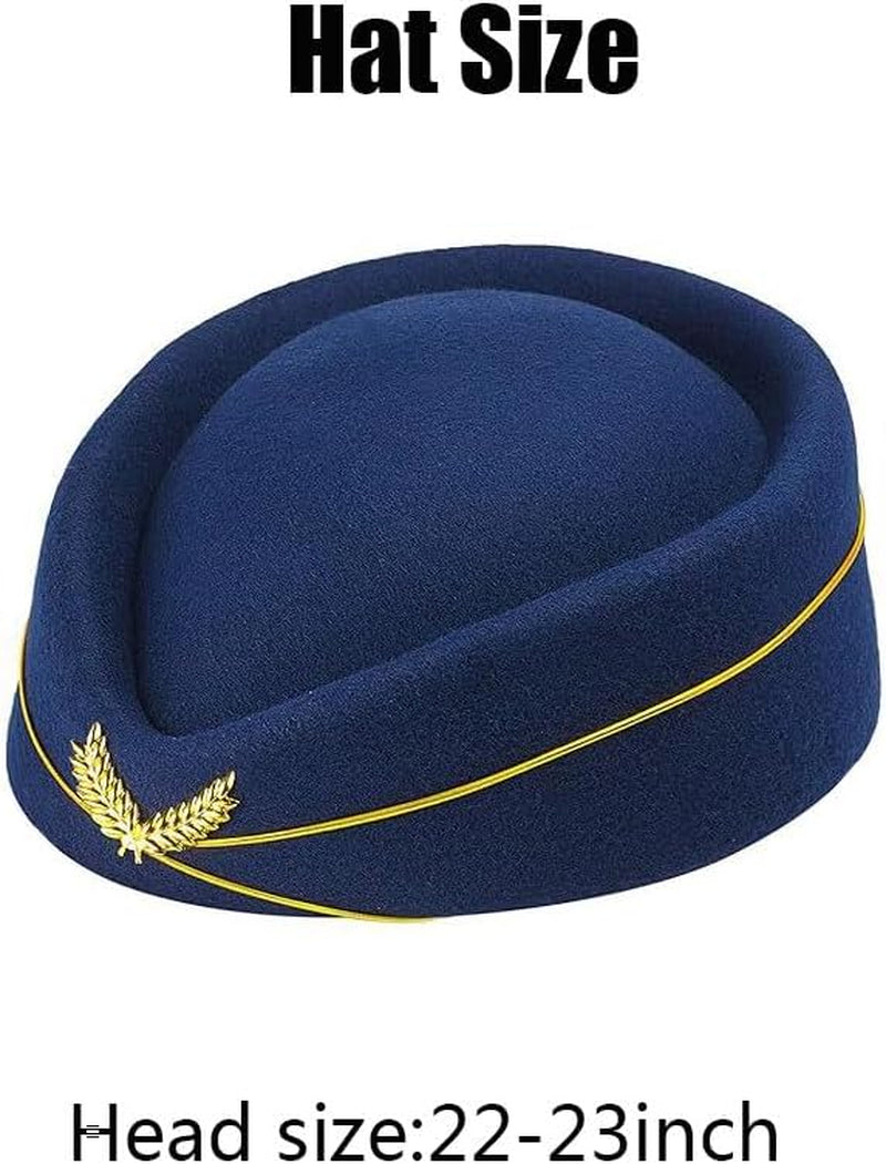 5Pcs Airline Stewardess Costume Accessories Set Womens Flight Hat Sunglasses Sca