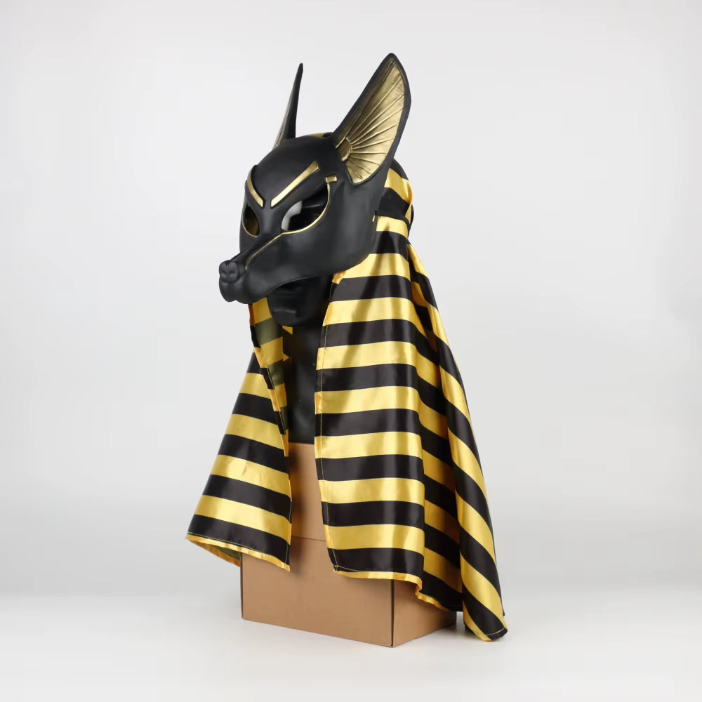 Egyptian Anubis Cosplay Face Mask PVC Canis Spp Wolf Head Jackal Animal Masquerade Props Party Halloween Fancy Dress Ball