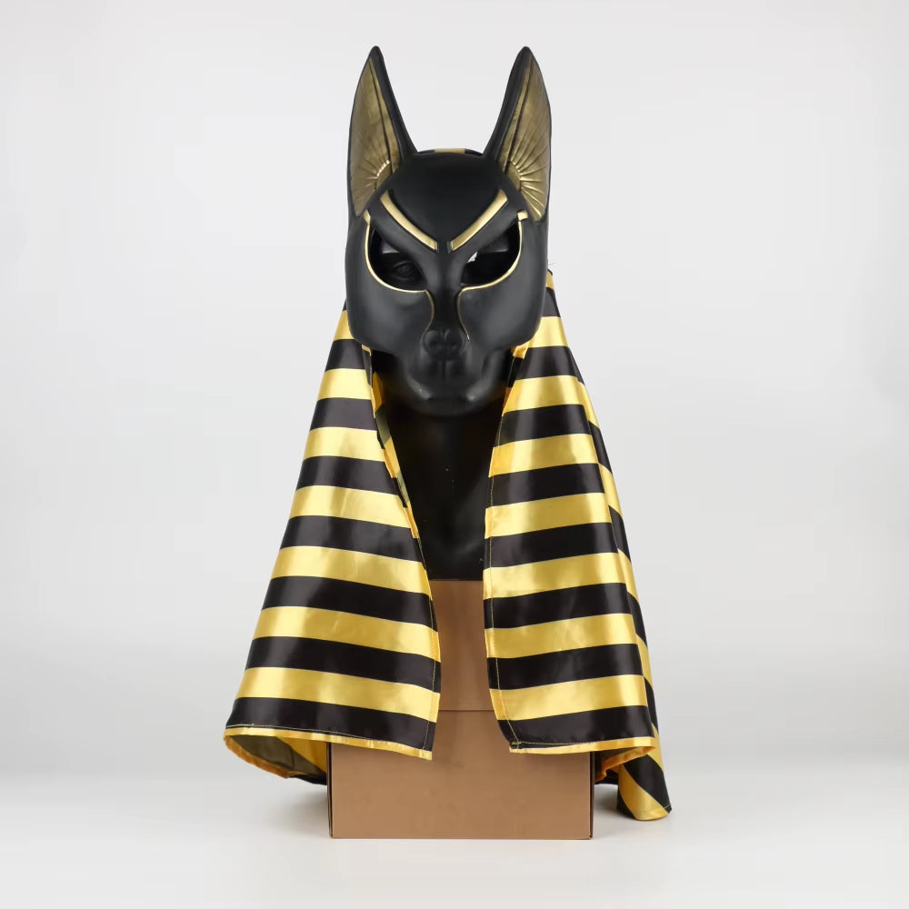 Egyptian Anubis Cosplay Face Mask PVC Canis Spp Wolf Head Jackal Animal Masquerade Props Party Halloween Fancy Dress Ball