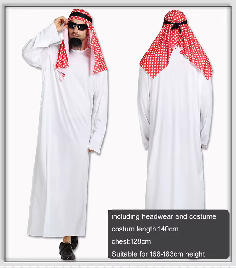Halloween Cosplay Arab India Arabian Prince Princess King Costume Middle East Shepherd Robe Carnival Fancy Men Women