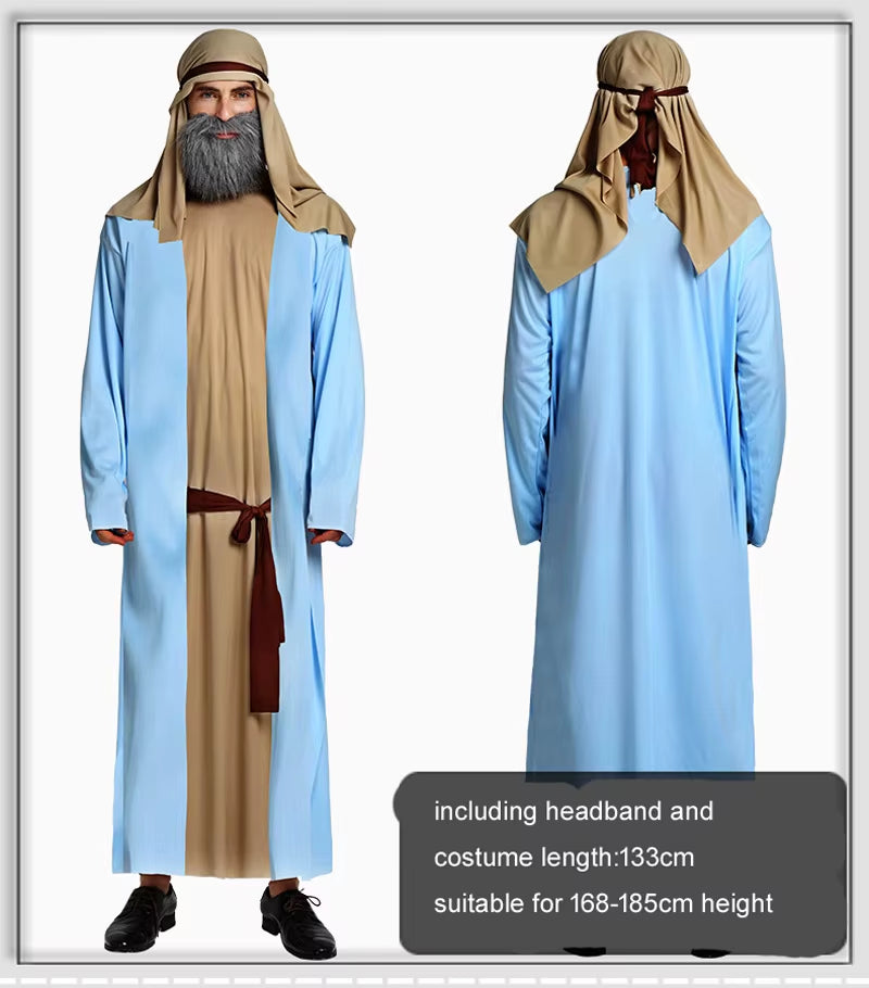 Halloween Cosplay Arab India Arabian Prince Princess King Costume Middle East Shepherd Robe Carnival Fancy Men Women