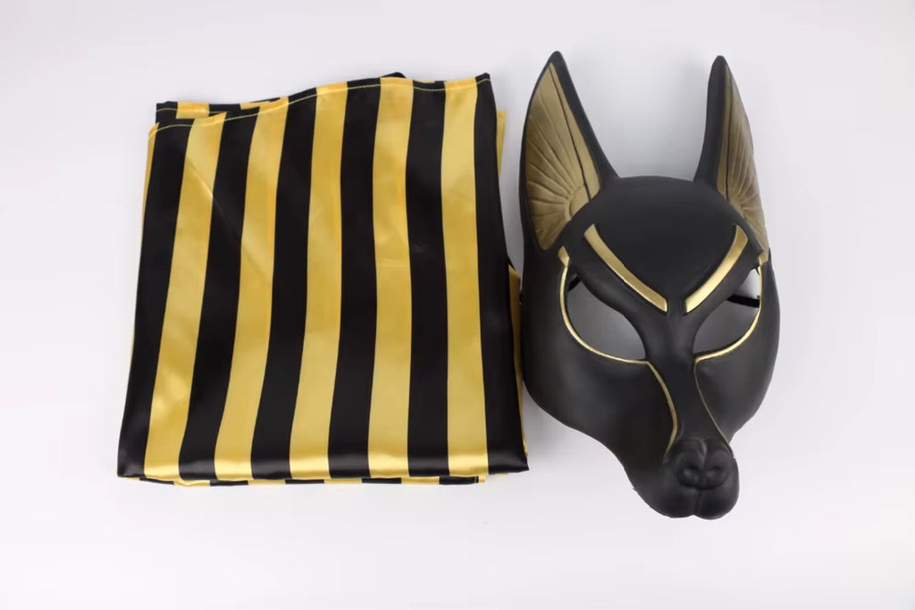 Egyptian Anubis Cosplay Face Mask PVC Canis Spp Wolf Head Jackal Animal Masquerade Props Party Halloween Fancy Dress Ball