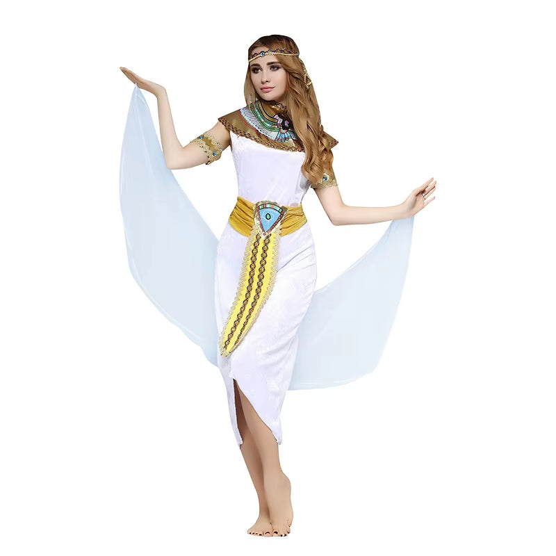 Adult Kids Egypt Nile Pharaoh Cleopatra Costume for Women Men Boys Girls Family Halloween New Year Party Fancy Dress