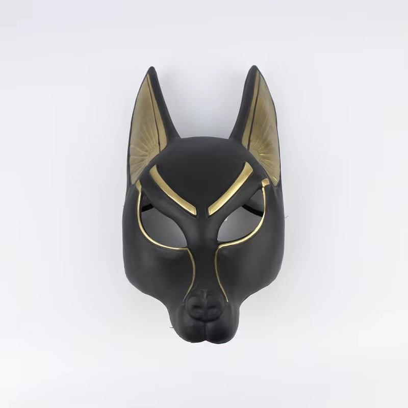 Egyptian Anubis Cosplay Face Mask PVC Canis Spp Wolf Head Jackal Animal Masquerade Props Party Halloween Fancy Dress Ball