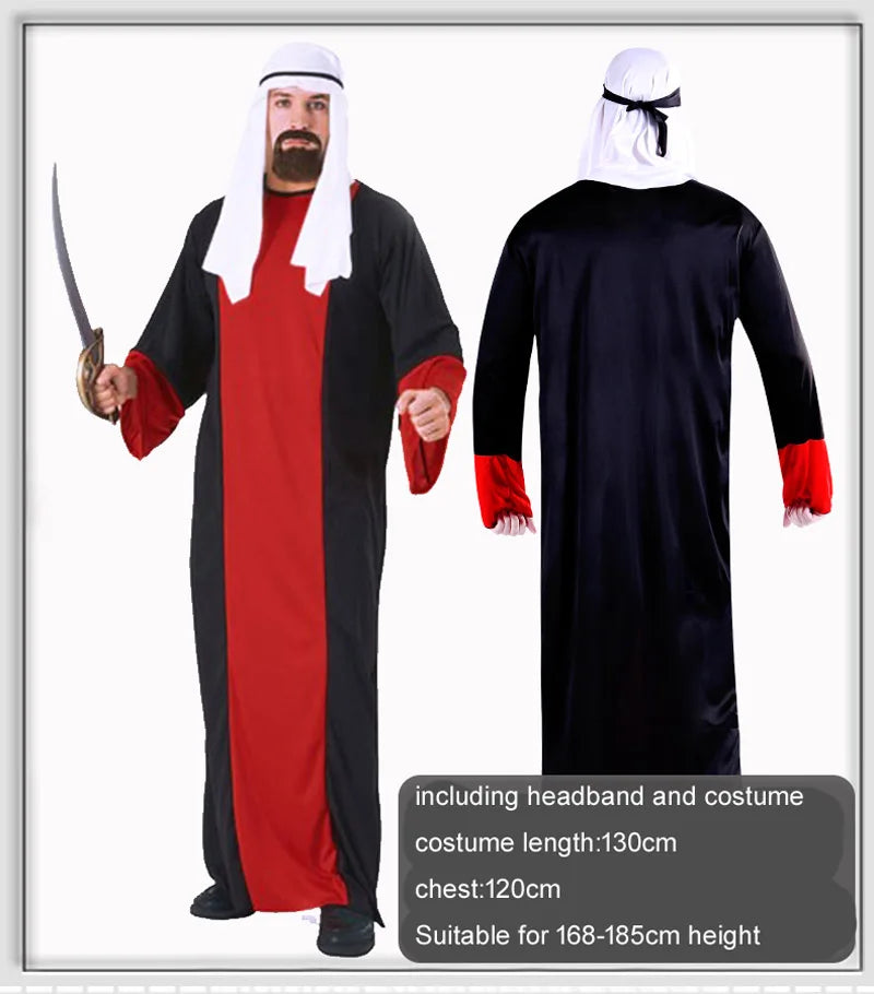 Halloween Cosplay Arab India Arabian Prince Princess King Costume Middle East Shepherd Robe Carnival Fancy Men Women