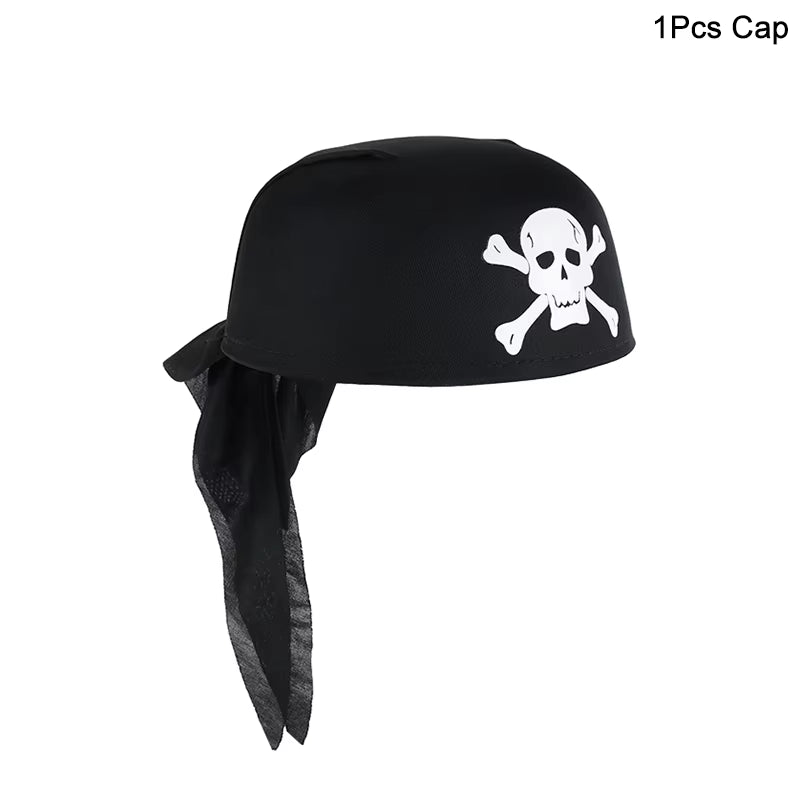 Faux Leather Pirate Hat Jack Captain Cosplay Men Women Costume Accessories Halloween Masquerade Party Decoration Adult Kids Hat