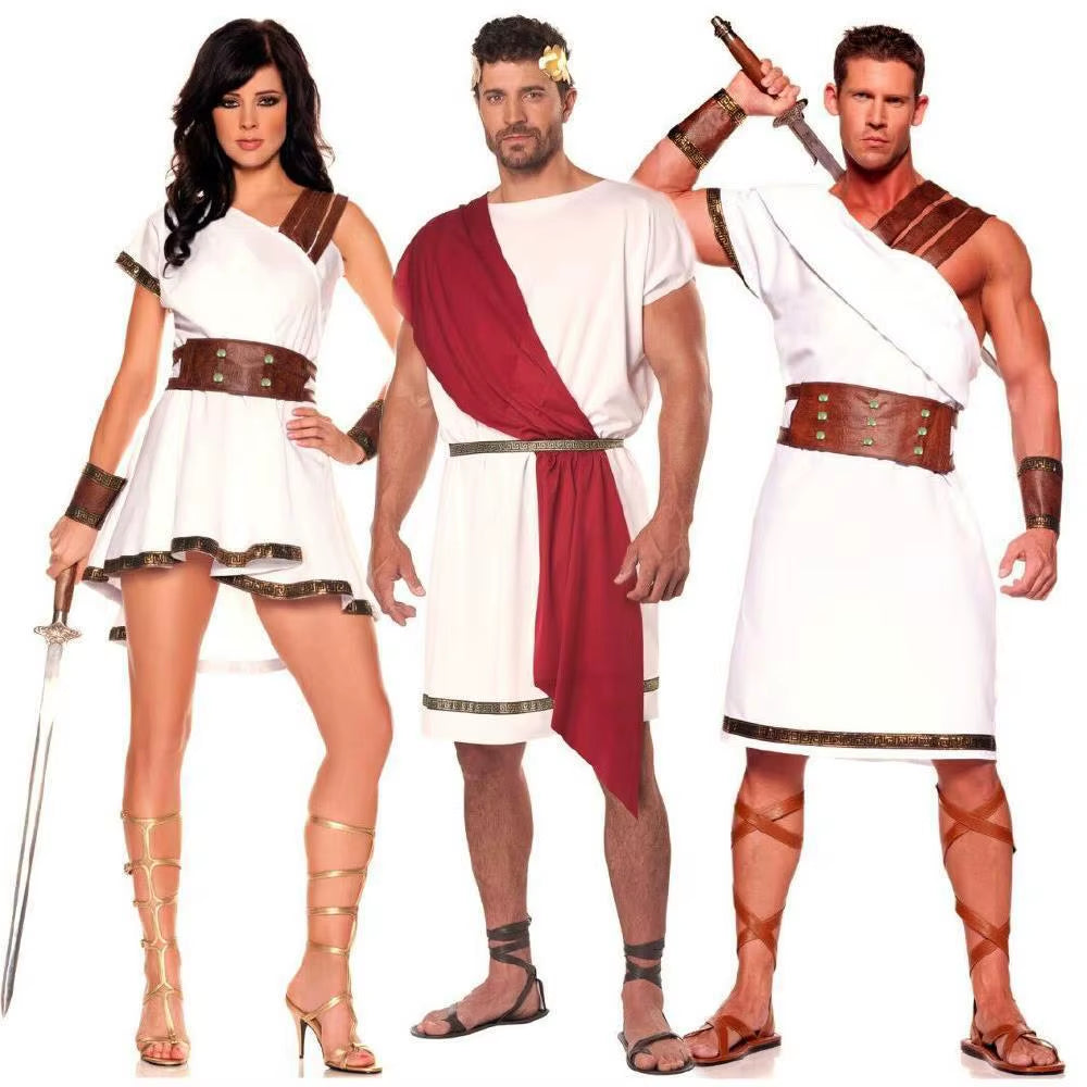 Cosplay Ancient Greek Roman Gladiator Costume Sets Adult Men Women Halloween Carnival Dress up Party Roman Solider Fancy Dress