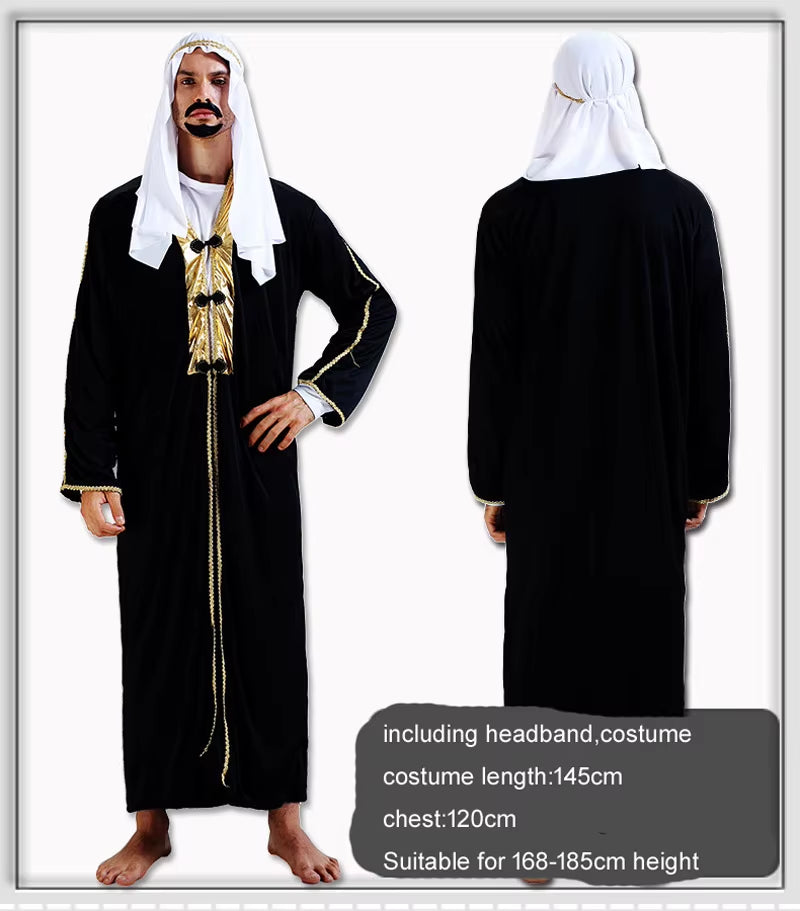 Halloween Cosplay Arab India Arabian Prince Princess King Costume Middle East Shepherd Robe Carnival Fancy Men Women
