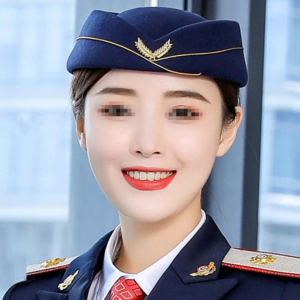 5Pcs Airline Stewardess Costume Accessories Set Womens Flight Hat Sunglasses Sca