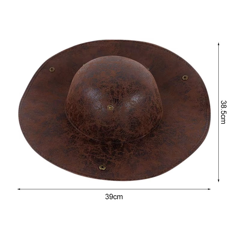 Faux Leather Pirate Hat Jack Captain Cosplay Men Women Costume Accessories Halloween Masquerade Party Decoration Adult Kids Hat