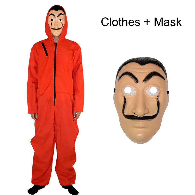 Dali Red Jumpsuit Clown Costume for Halloween Cosplay