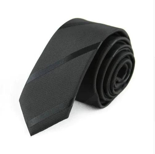 5cm Men's Narrow Business Black Striped Tie