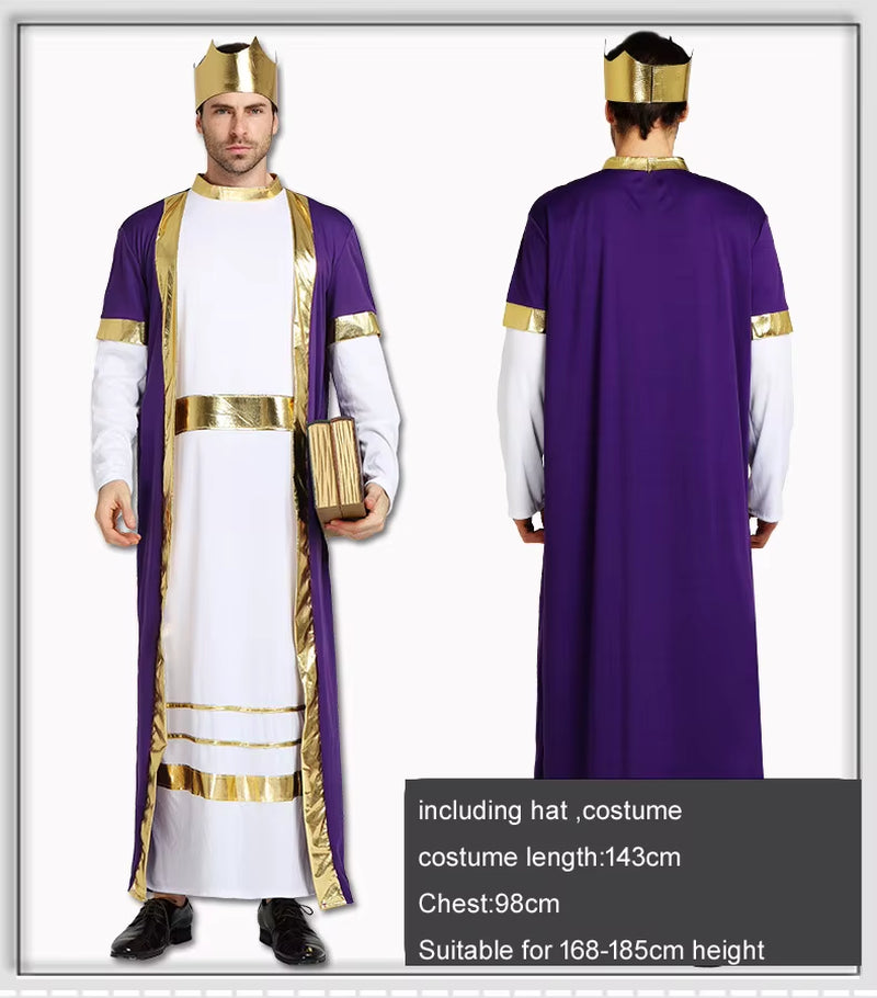 Halloween Cosplay Arab India Arabian Prince Princess King Costume Middle East Shepherd Robe Carnival Fancy Men Women