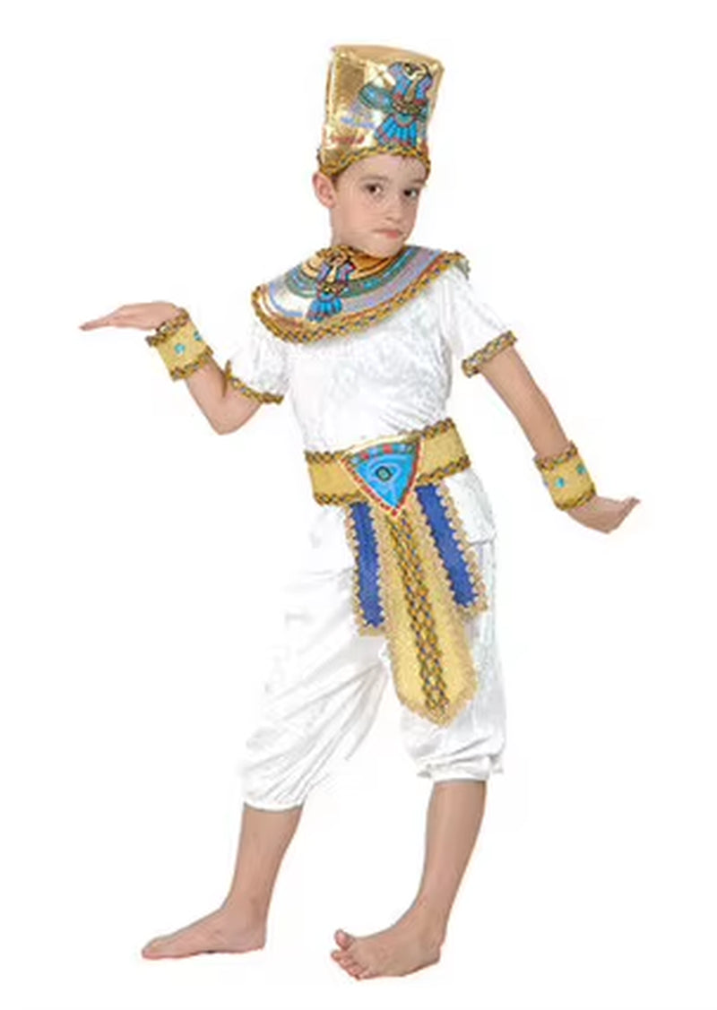 Adult Kids Egypt Nile Pharaoh Cleopatra Costume for Women Men Boys Girls Family Halloween New Year Party Fancy Dress