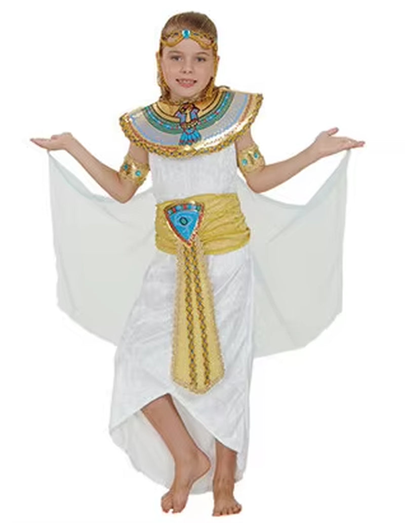 Adult Kids Egypt Nile Pharaoh Cleopatra Costume for Women Men Boys Girls Family Halloween New Year Party Fancy Dress