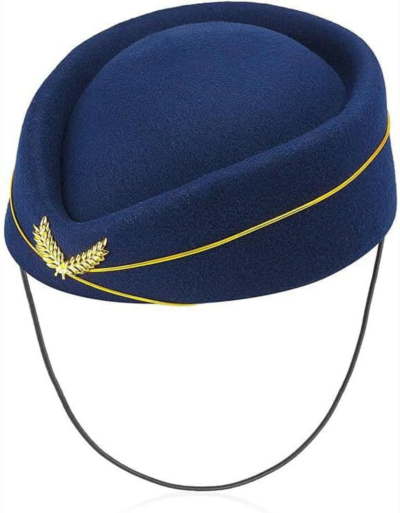 5Pcs Airline Stewardess Costume Accessories Set Womens Flight Hat Sunglasses Sca