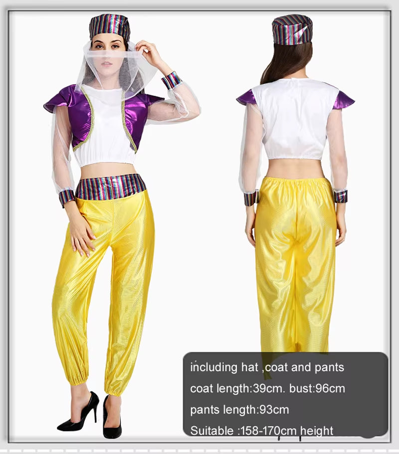 Halloween Cosplay Arab India Arabian Prince Princess King Costume Middle East Shepherd Robe Carnival Fancy Men Women