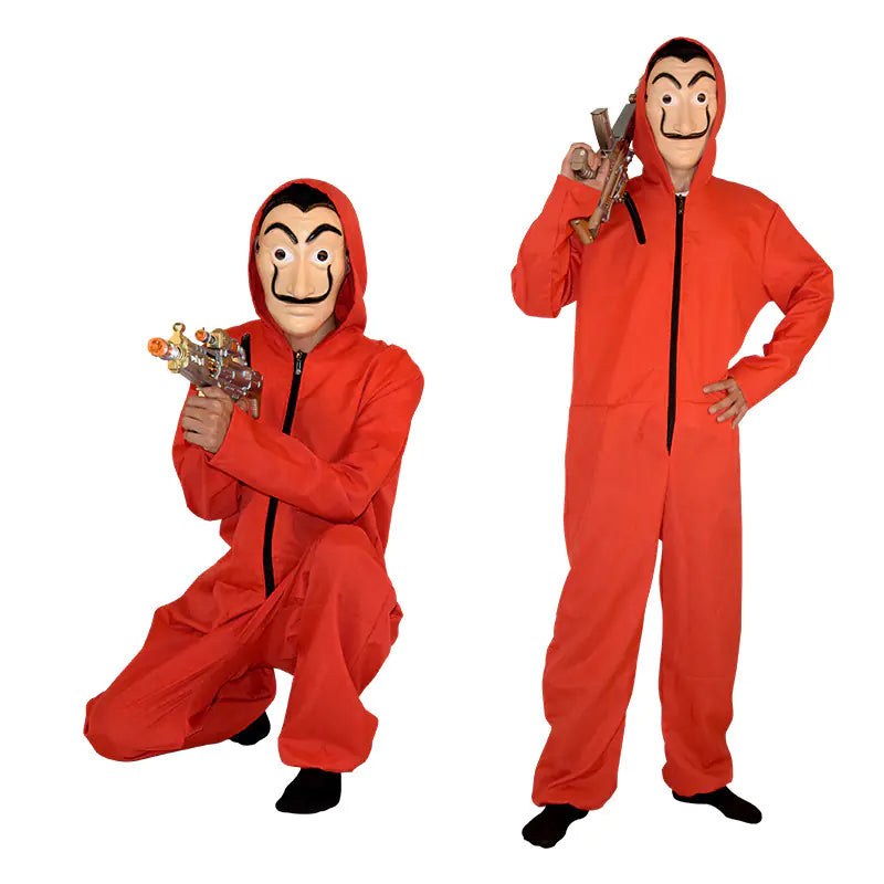 Dali Red Jumpsuit Clown Costume for Halloween Cosplay